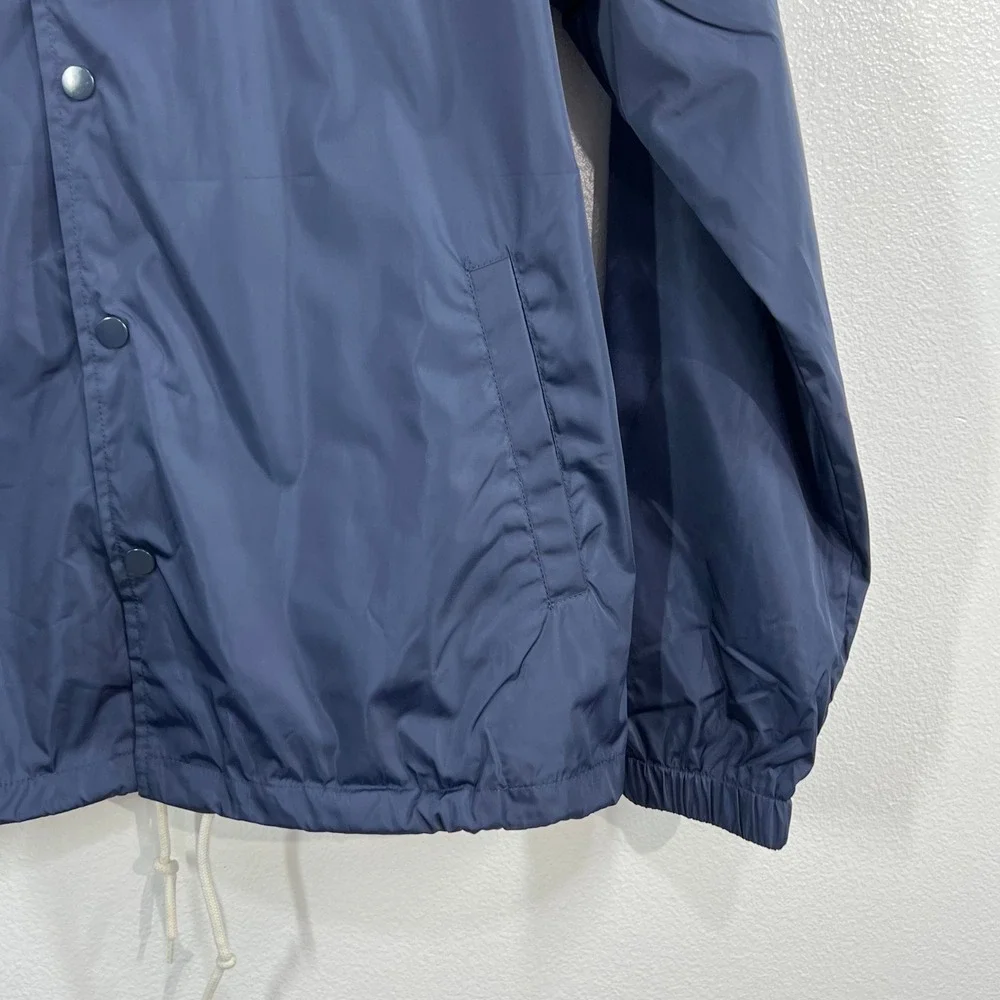 Russell Athletic Mens Large Navy Blue Coaches Jacket Windbreaker Snap Front NEW
